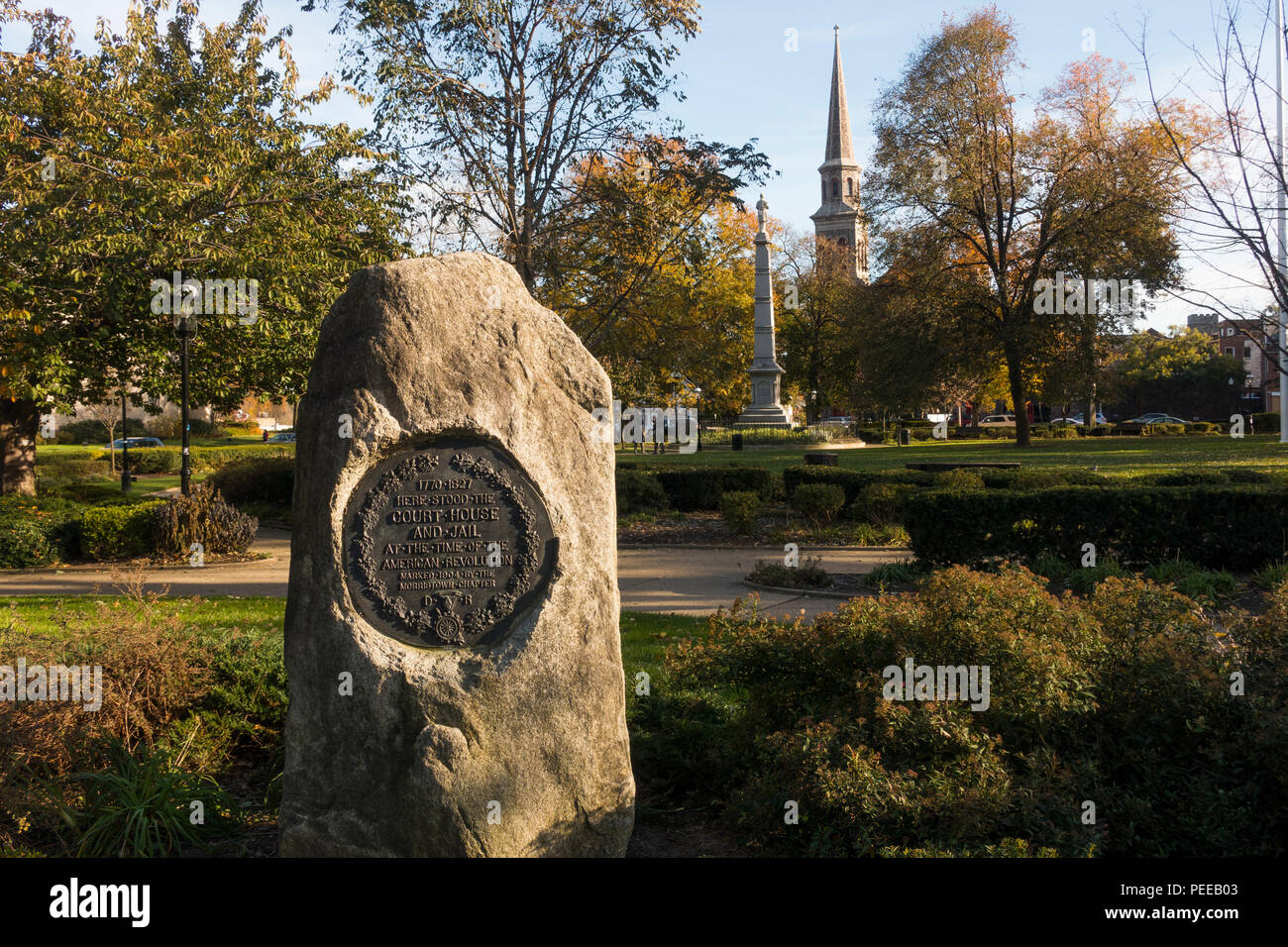 statues on The Green in Morristown NJ Stock Photo Alamy