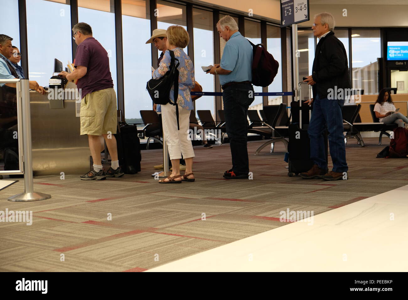 Passengers boarding a flight at Easterwood Airport in College Station ...