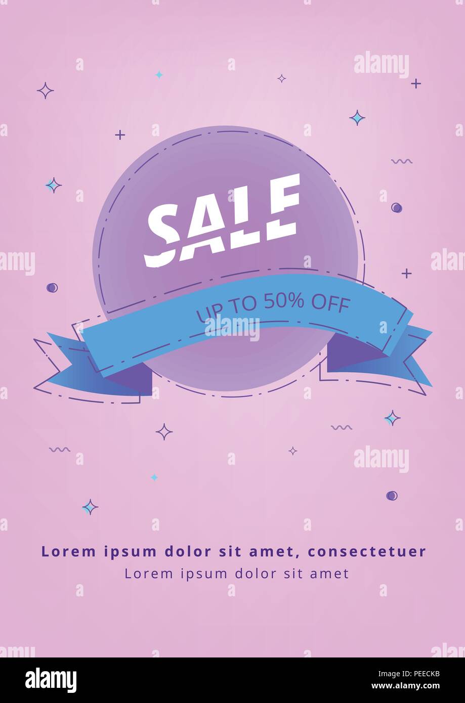 Sale Vertical Card With Ribbon Element For Graphic Design
