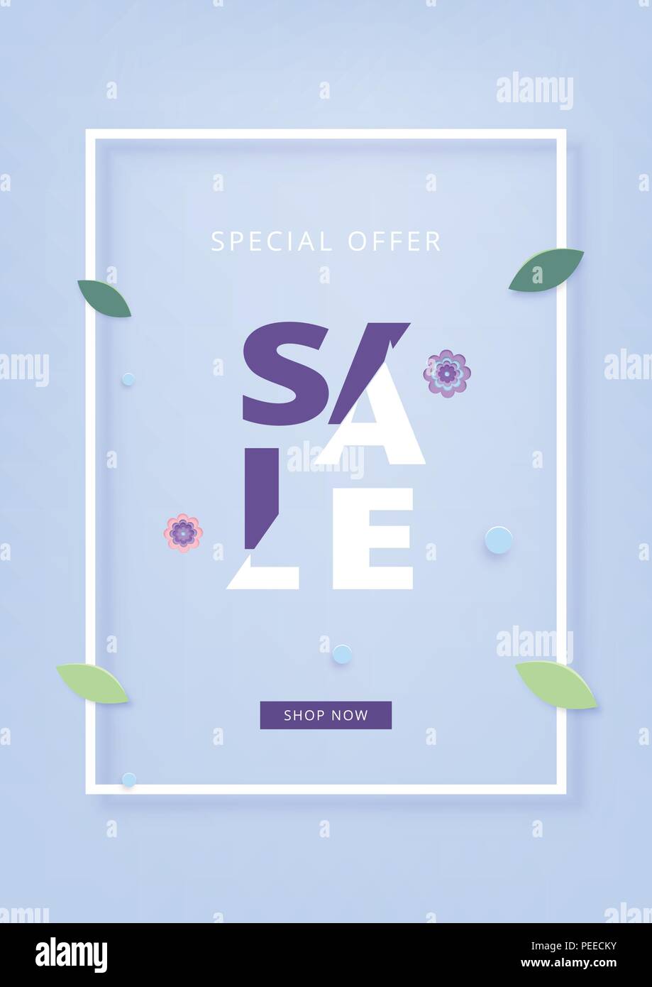 Vertical Sale Banner With Frame Sliced Text Style Element For