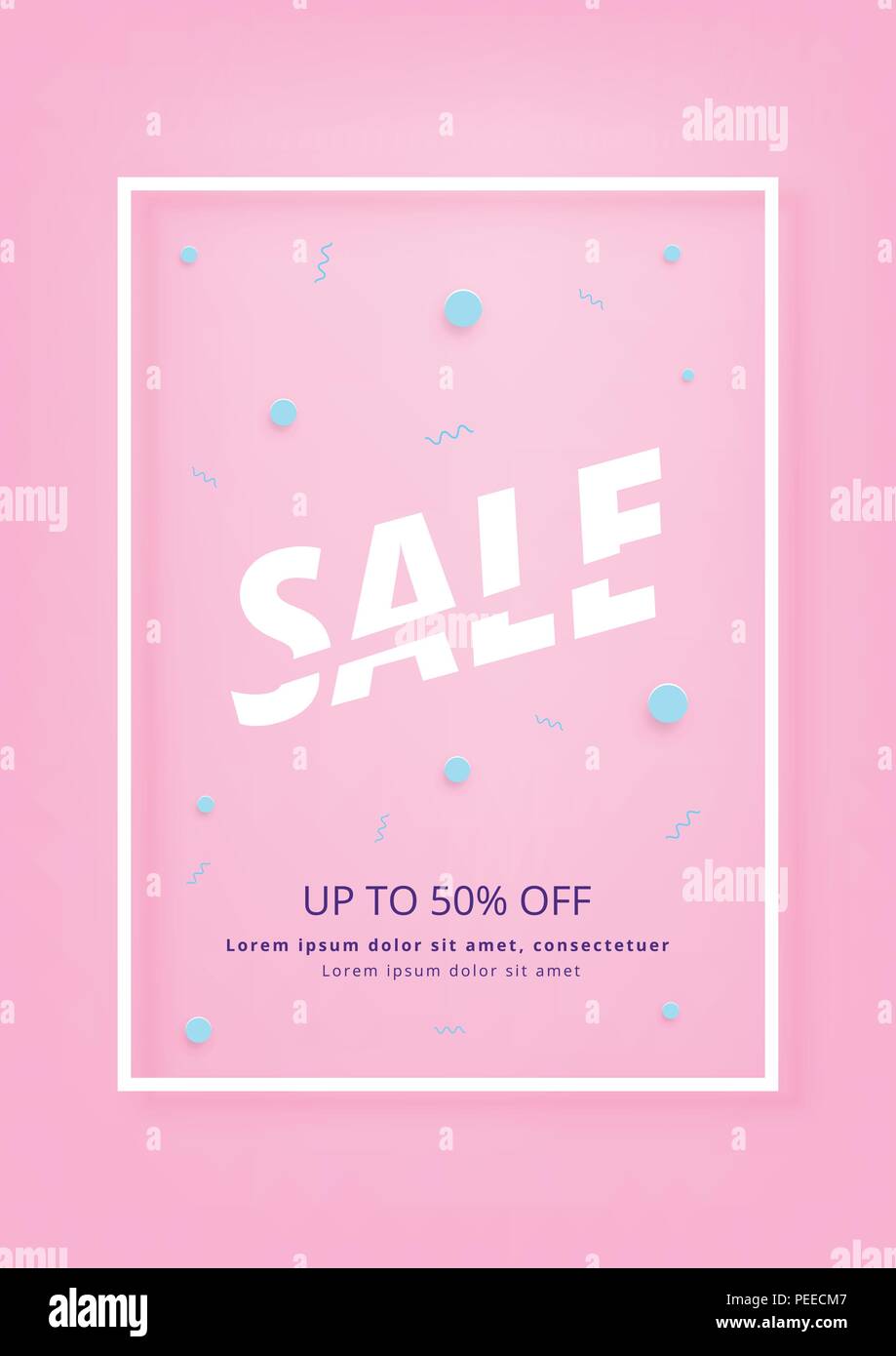 Vertical Sale Banner With Frame Sliced Text Style Element For