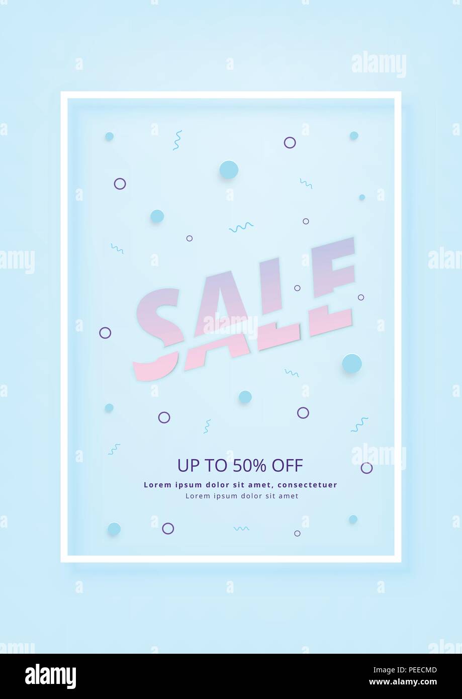 Vertical Sale Banner With Frame Sliced Lettering Element For