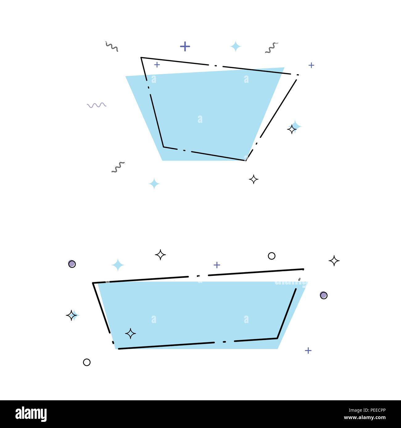 Set of flat horizontal geometric vector banners with random shapes ...