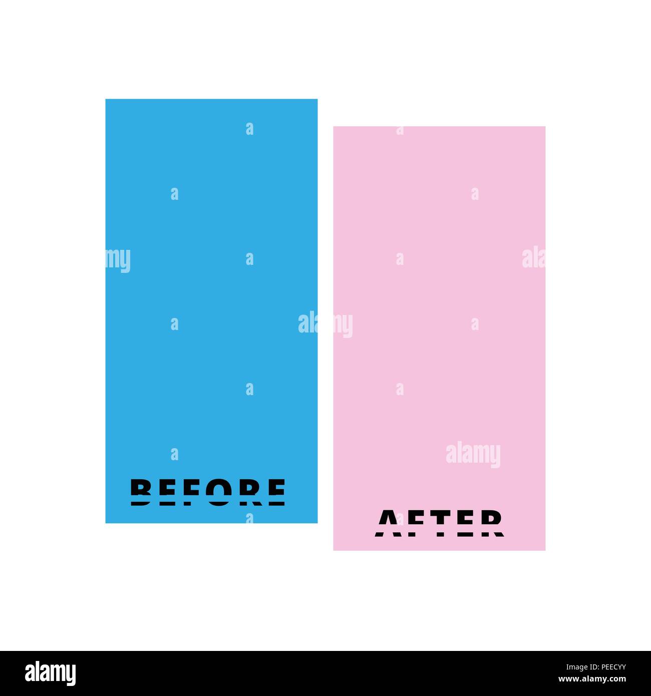 Before and After. Template background. Vector illustration Stock Vector ...