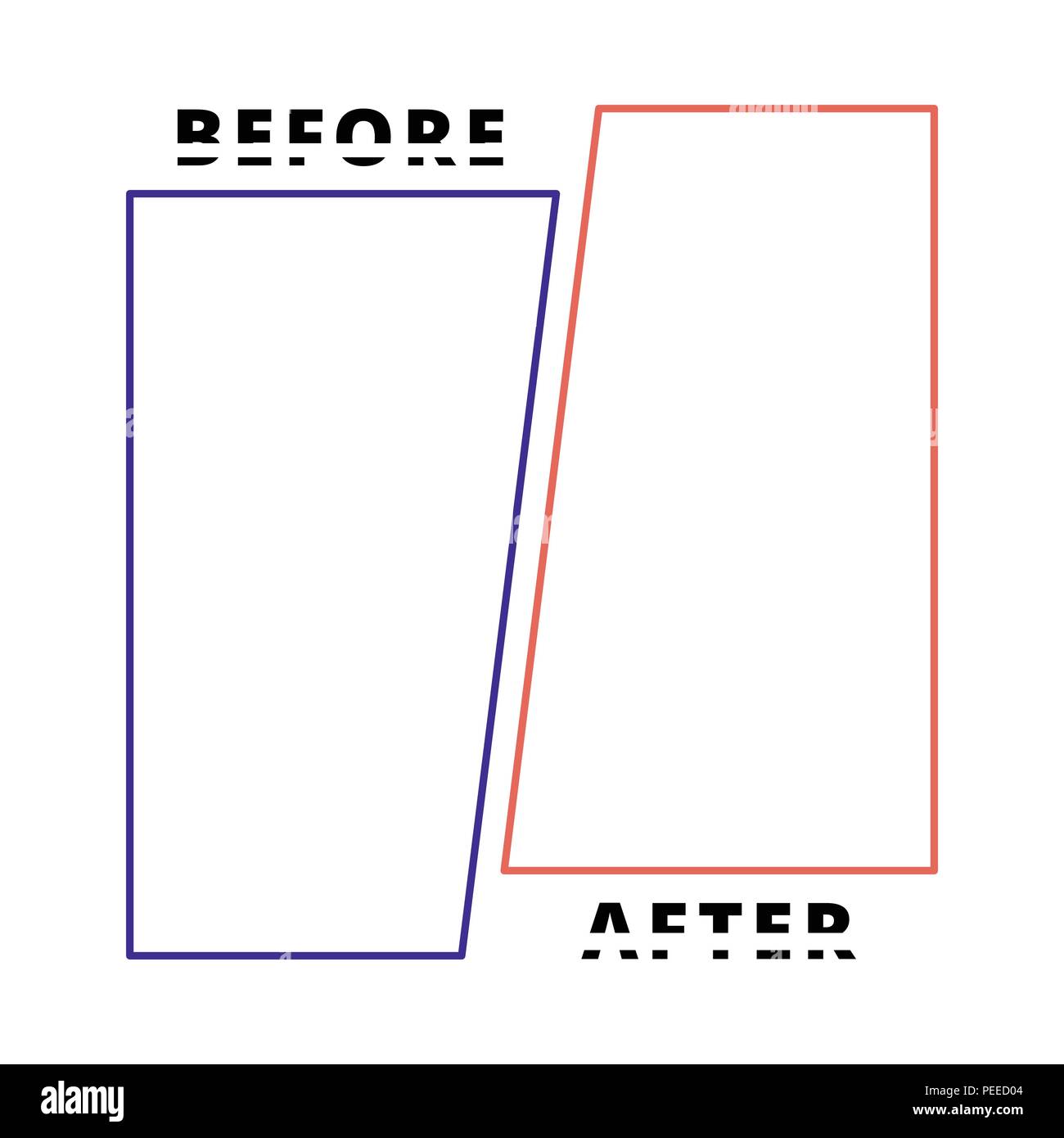 Template background before and after. Vector illustration Stock Vector