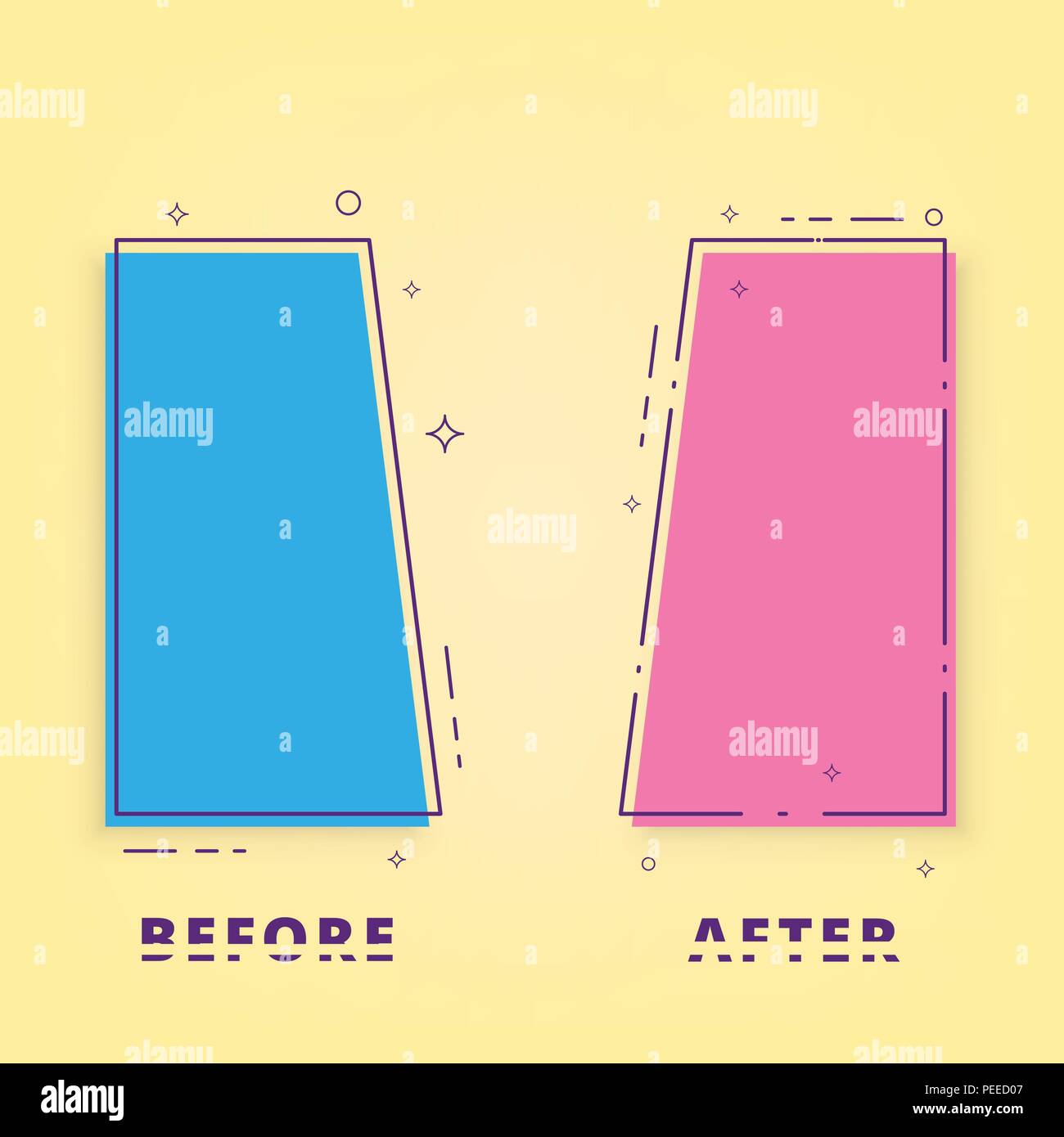 Before and After. Template background. Vector illustration Stock Vector