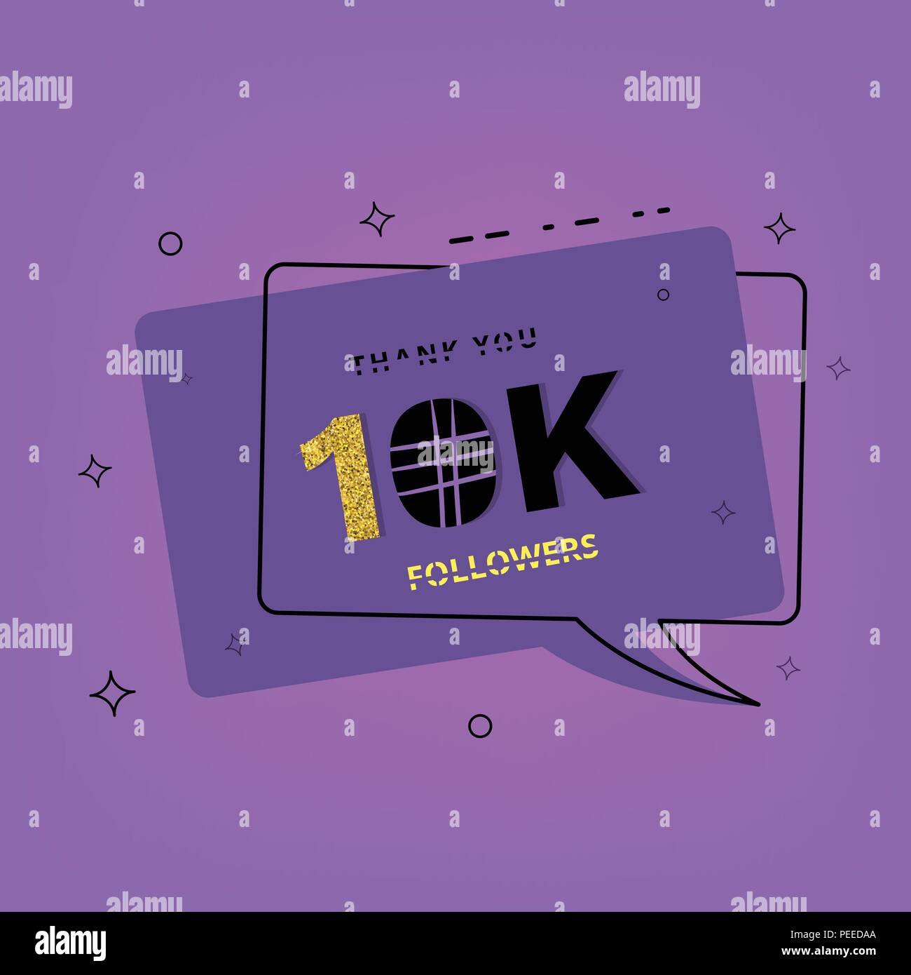 10K followers thank you banner. Post for social media. Vector ...
