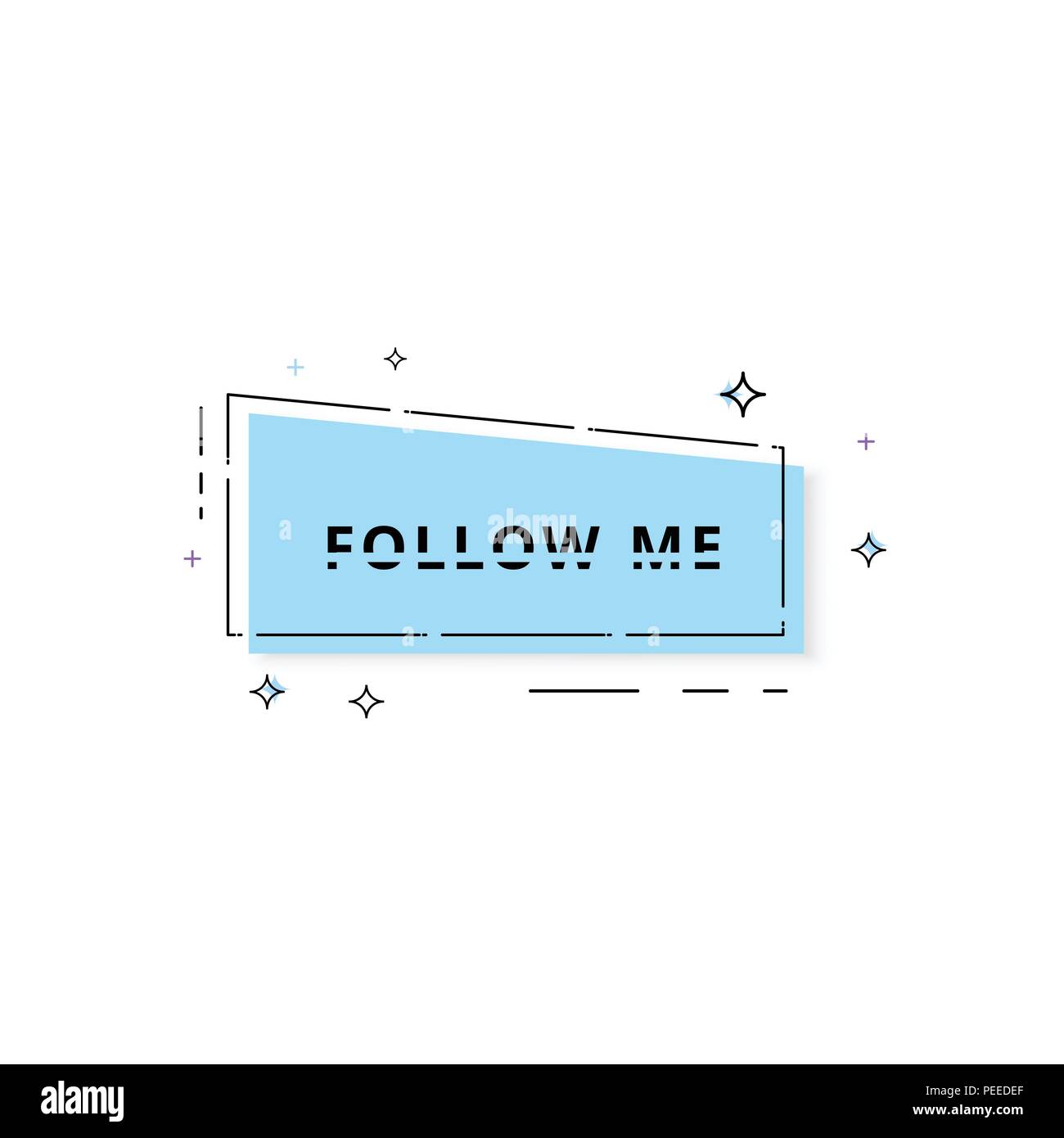 Follow me geometric banner. Vector illustration Stock Vector Image ...