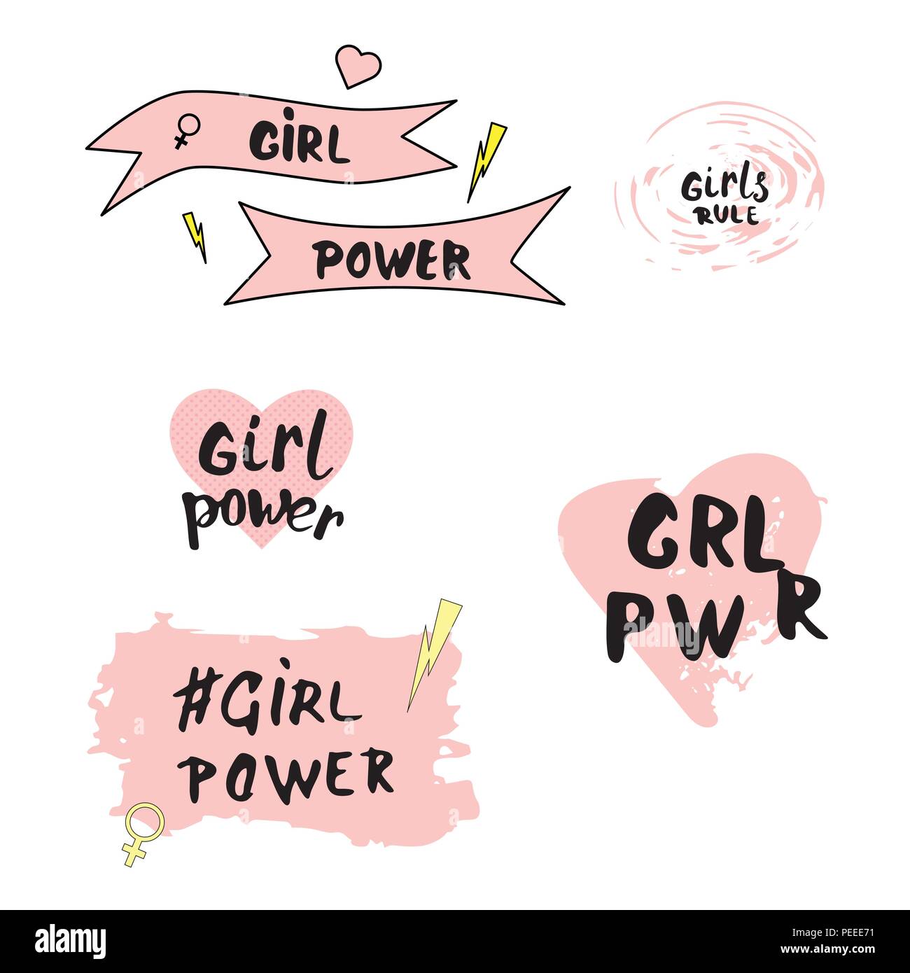 Girl power quotes set. Vector illustration Stock Vector Image & Art Alamy