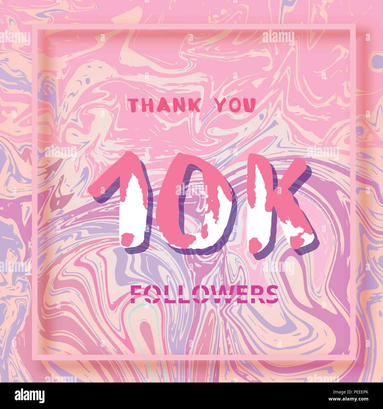 10K Followers thank you square banner with liquid background and frame ...