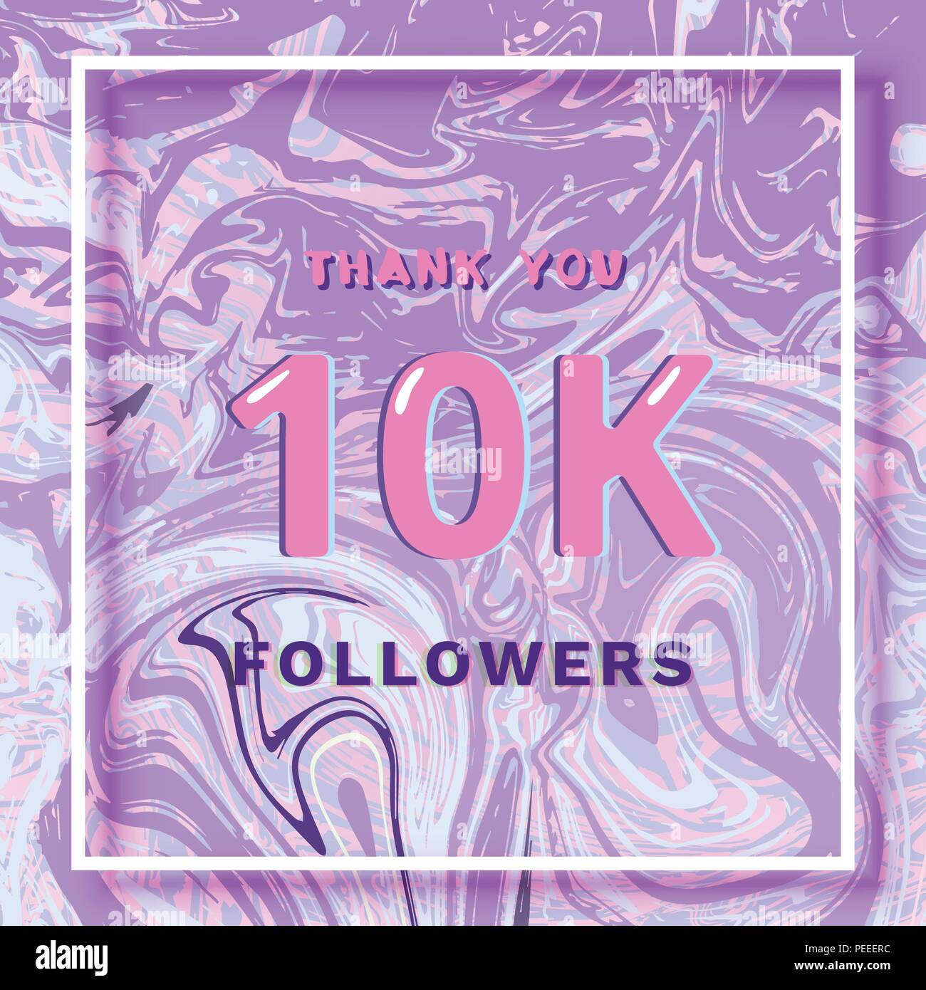 10K Followers thank you square banner with liquid background and frame ...