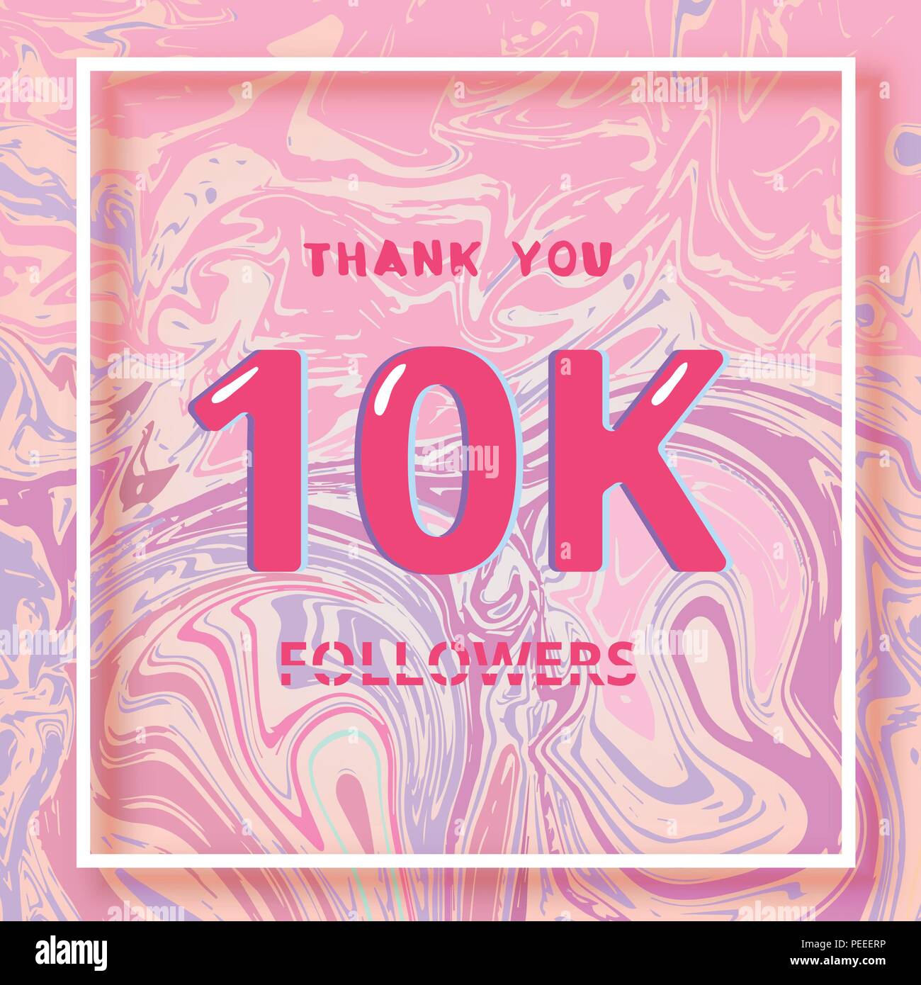 10K Followers thank you square banner with liquid background and frame ...