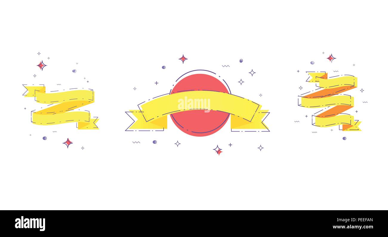 Set of ribbons isolated on white background. Vector illustration Stock ...