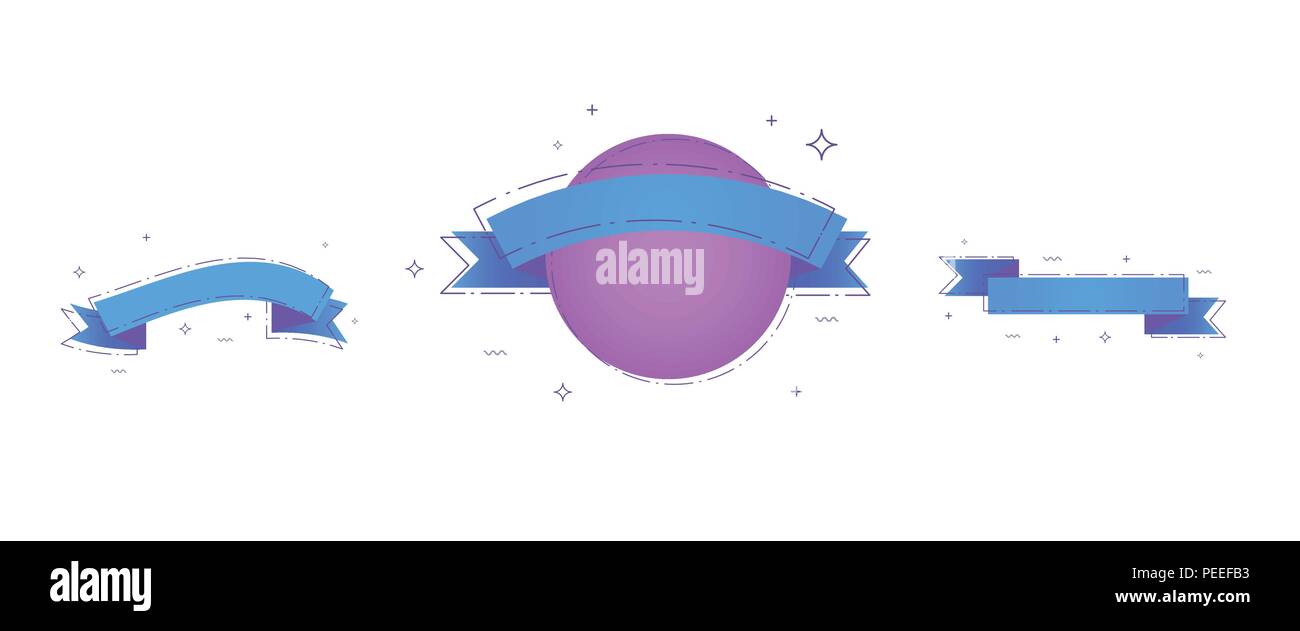 Set of ribbons isolated on white background. Vector illustration Stock ...