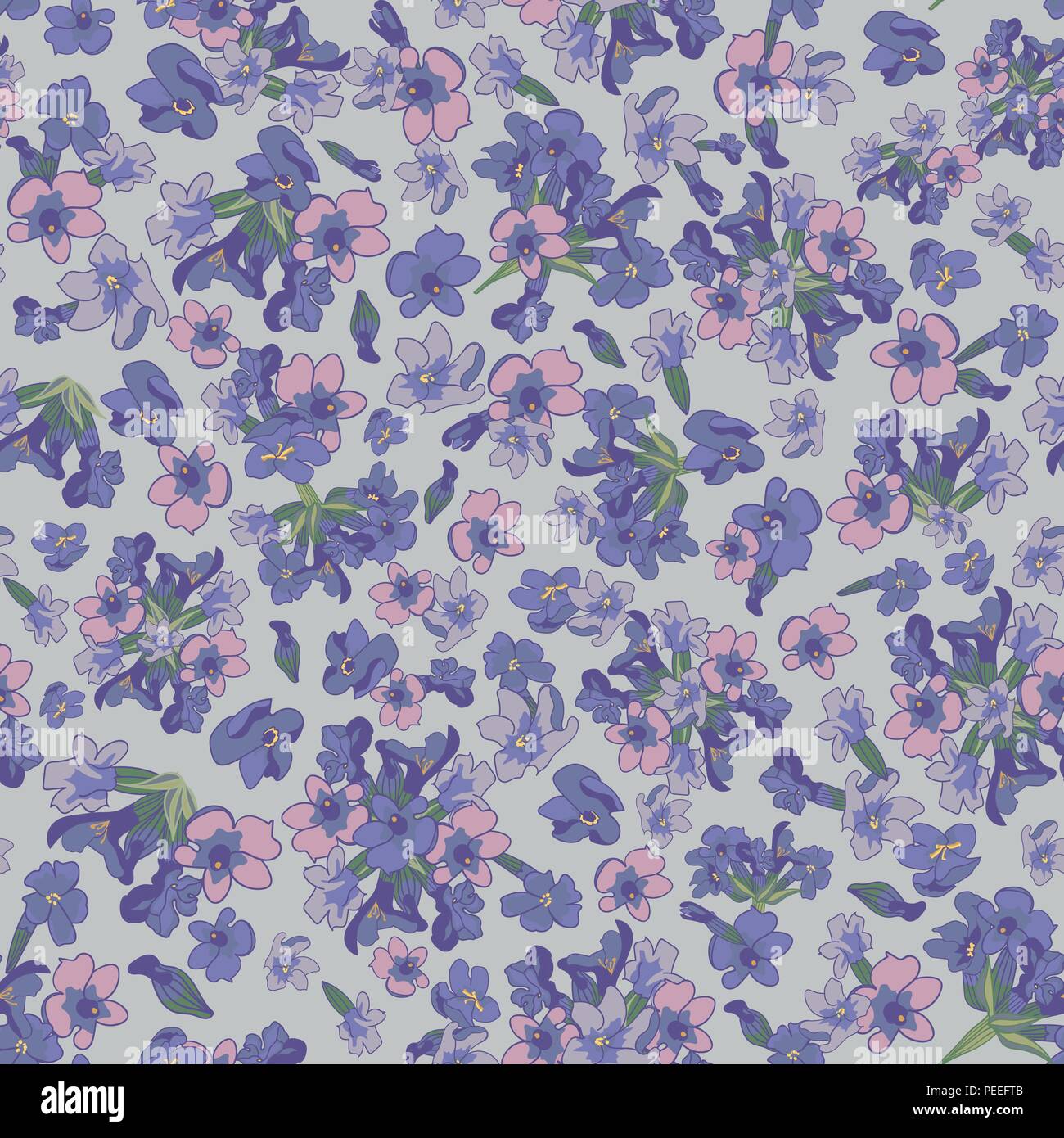 Modern watercolor style seamless pattern with lavender, texture background. Botanical illustration Provence, france Good idea for design paper, banner Stock Vector