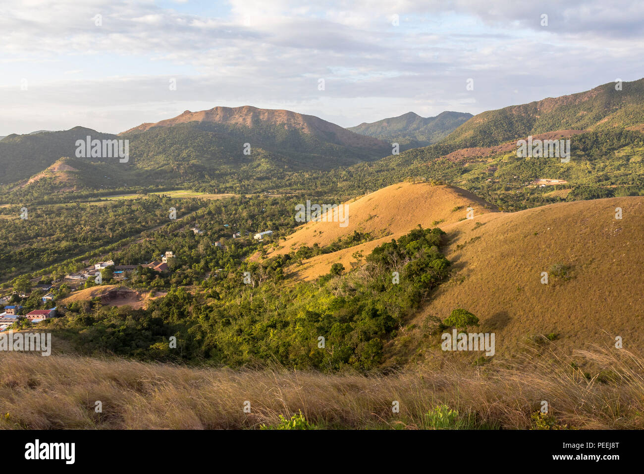 View over philippine landscape in Coron town Stock Photo
