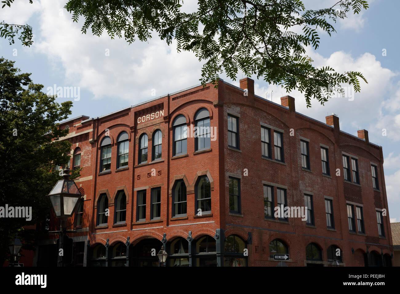 City street scene, historic buildings, architecture, downtown