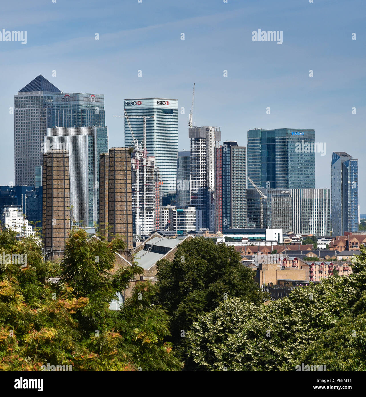 a view of the banking sector canary wharf, london Stock Photo