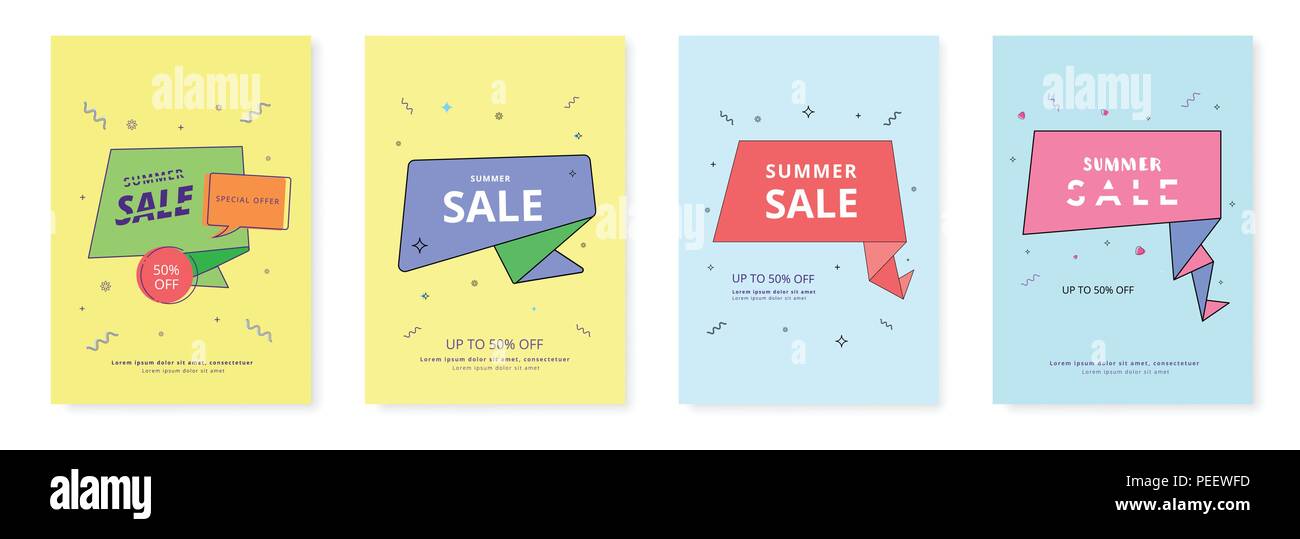 Set Of Summer Sale Vertical Banners Element For Graphic Design