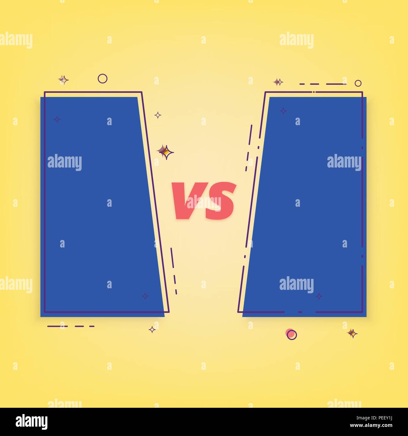 Versus banner. VS screen with frames. Element for graphic design ad