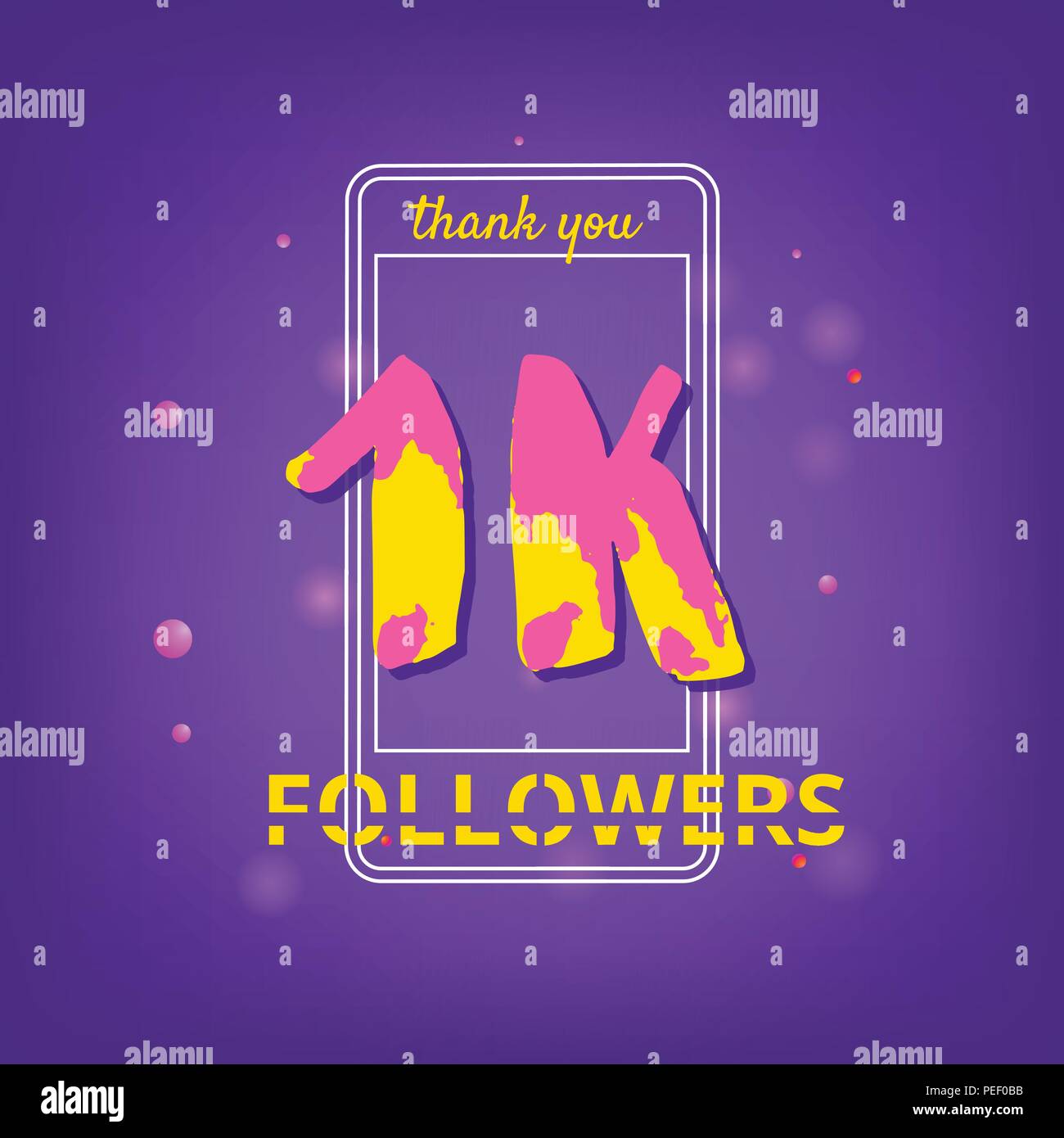1K Followers thank you phrase with random items. Template for social ...