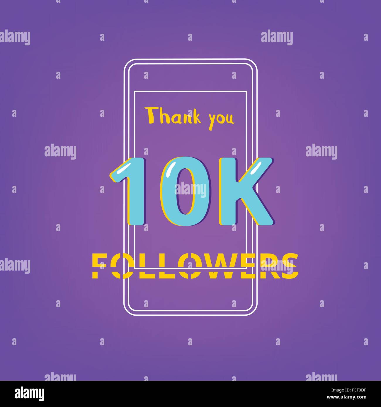 10K Followers thank you phrase with random items. Template for social ...