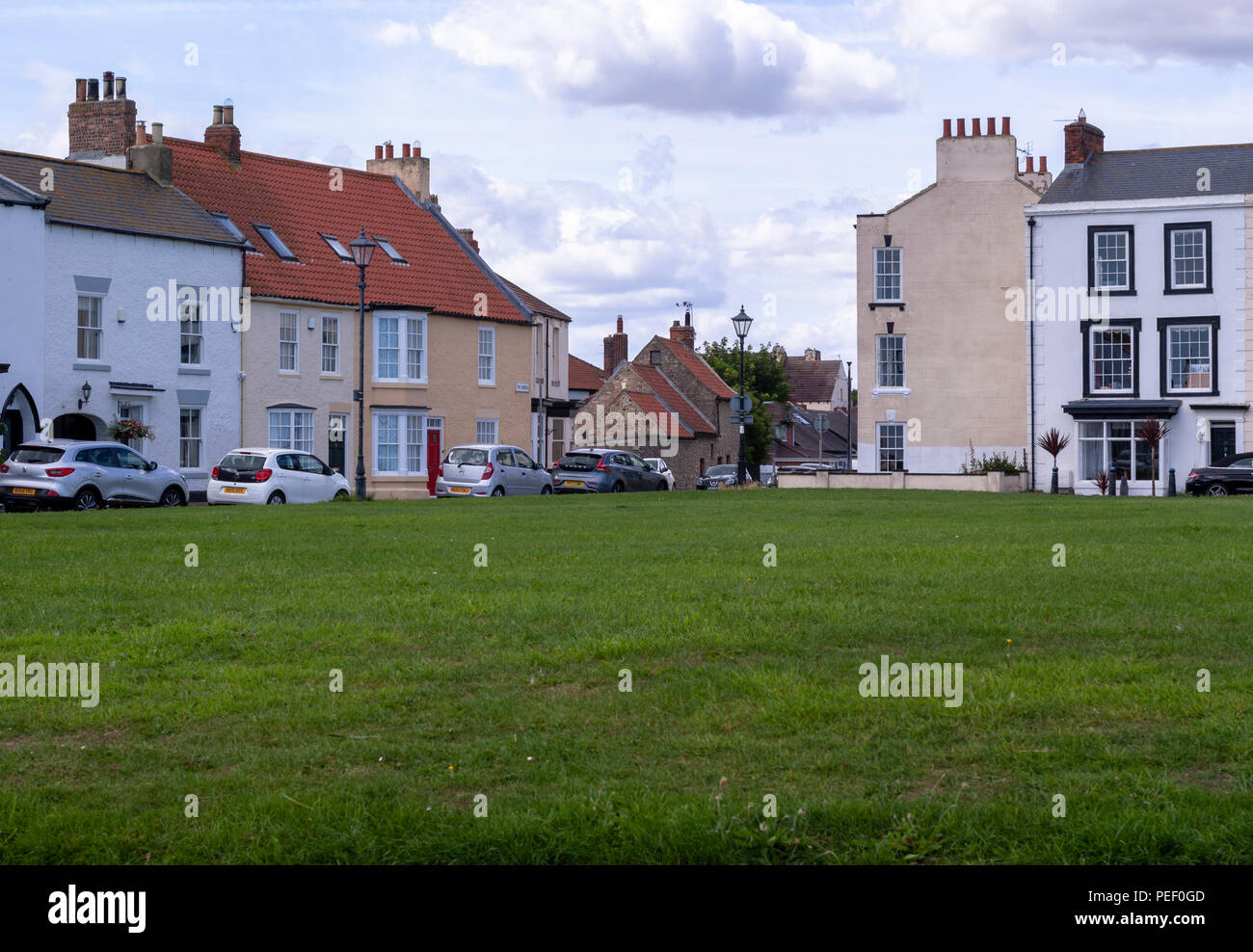 Houses on the Green Seaton Carew Hartlepool England Stock Photo Alamy