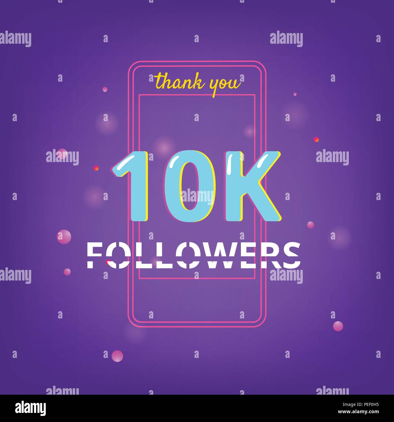 10K Followers thank you phrase with random items. Template for social ...