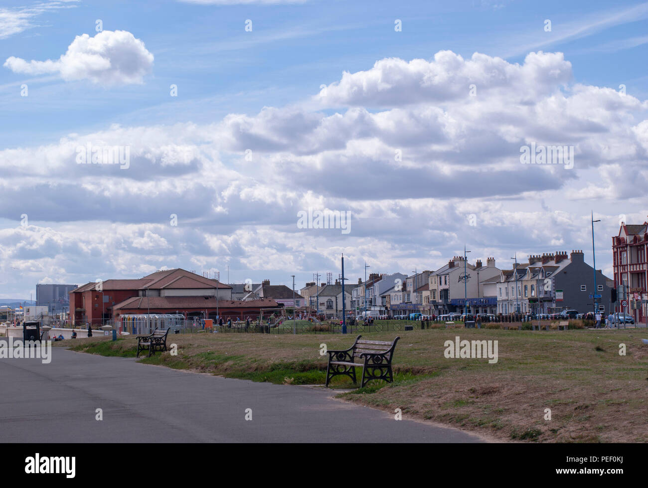 Promenade Showing Longscar Hall Seaton Carew Hartlepool England Stock