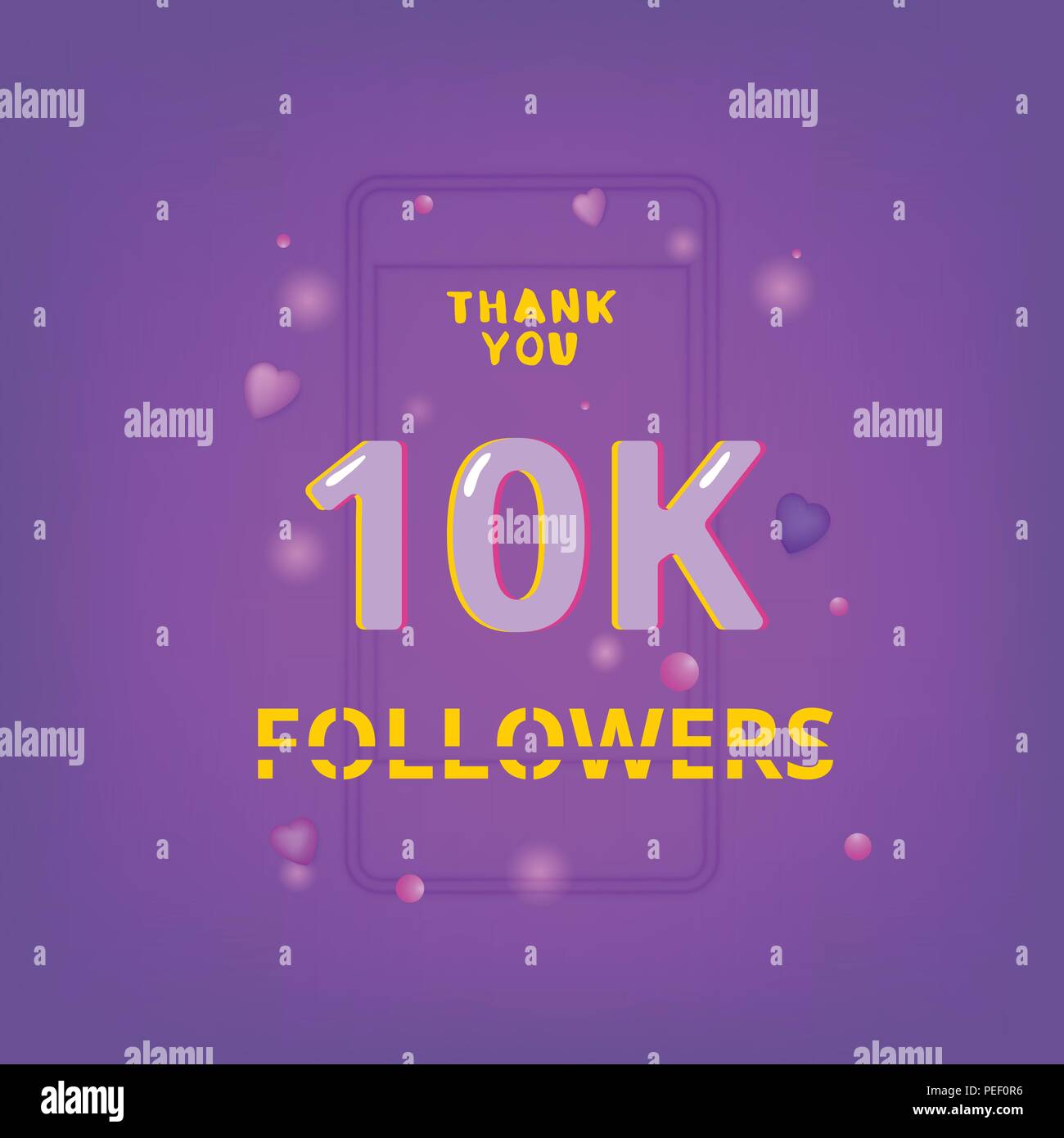 10K Followers thank you phrase with random items. Template for social ...