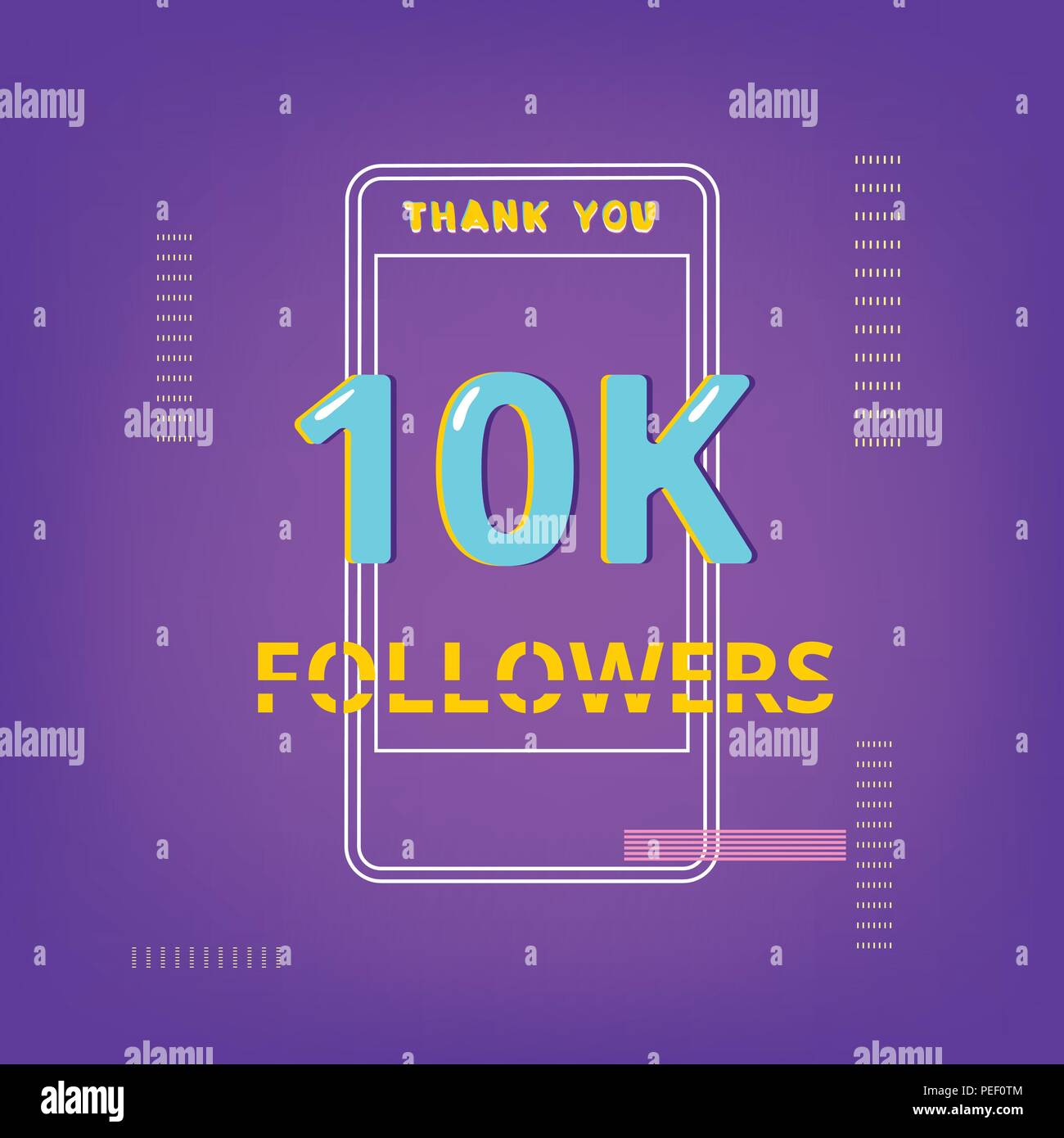 10K Followers thank you phrase with random items. Template for social ...