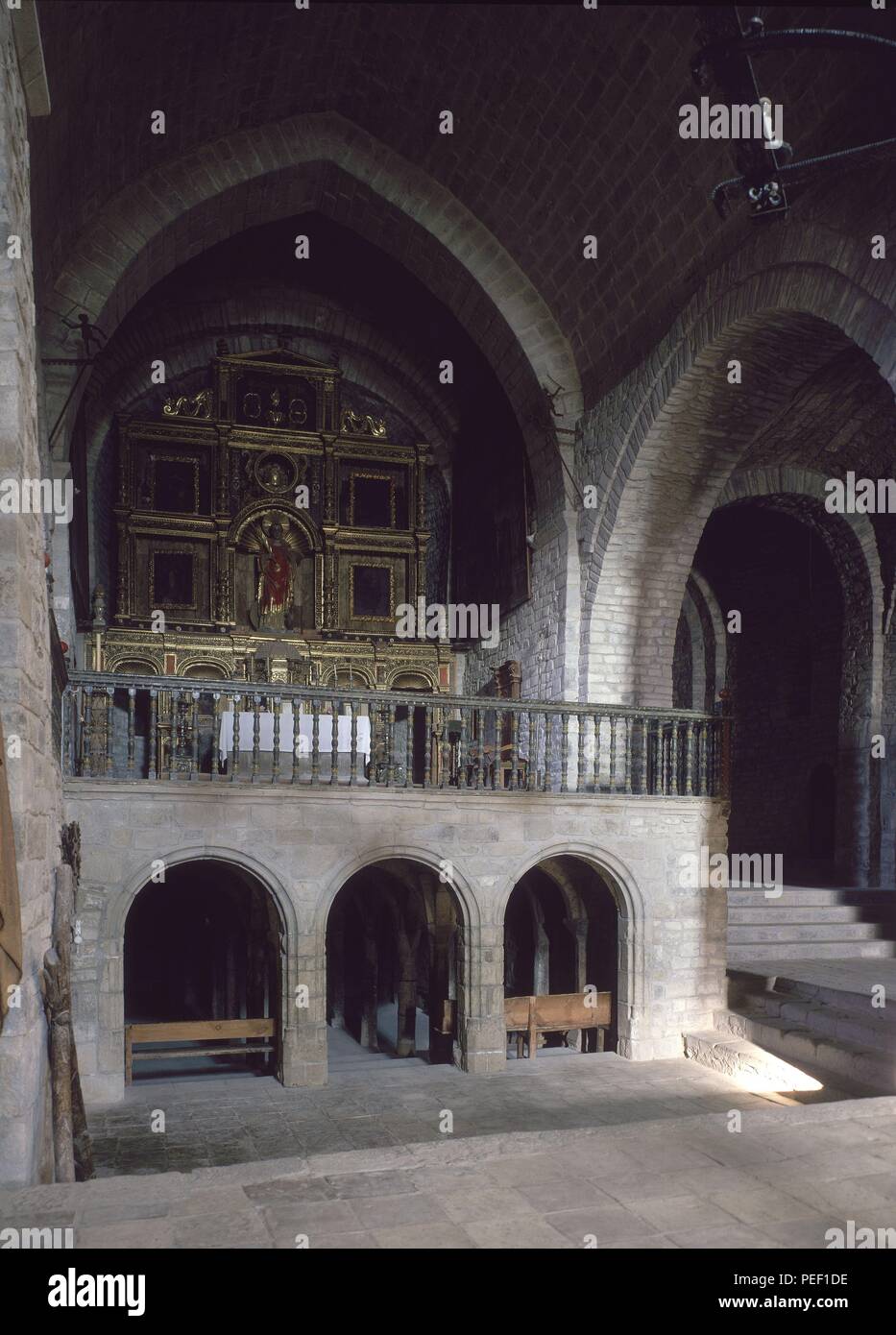 CATEDRAL DE RODA DE ISABENA - ROMANICO ESPAÑOL - SIGLO XI/XII. Location: CATEDRAL. Stock Photo