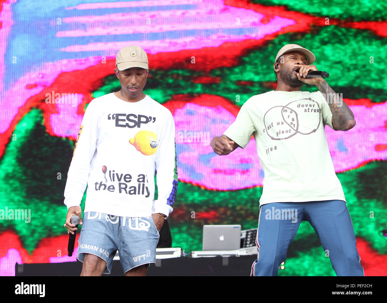 Lovebox Music Festival 2018 - Day 2 - Performances  Featuring: n.e.r.d, pharrell williams, chad hugo, shay haley Where: London, United Kingdom When: 14 Jul 2018 Credit: WENN.com Stock Photo