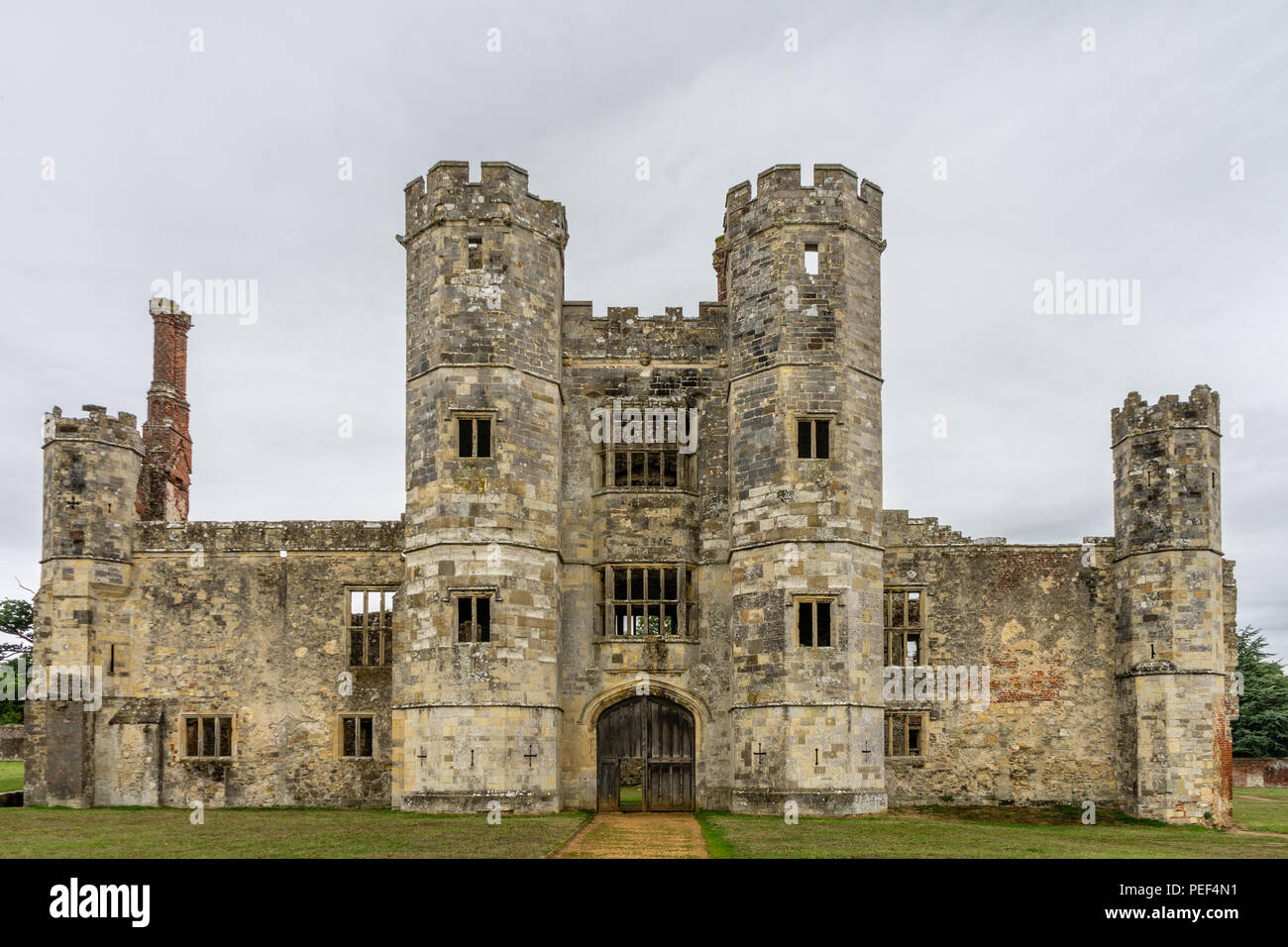 The remains / ruin of the medieval Titchfield Abbey surrounded by the Hampshire countryside, English Heritage site, Titchfield, Hampshire, England, UK Stock Photo
