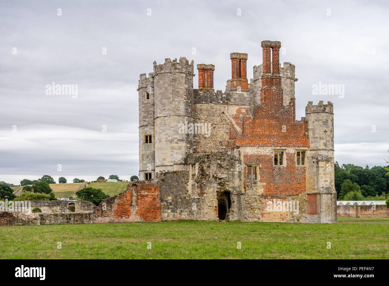 The remains of the medieval Titchfield Abbey surrounded by the Hampshire countryside, English Heritage site, Titchfield, Hampshire, England, UK Stock Photo