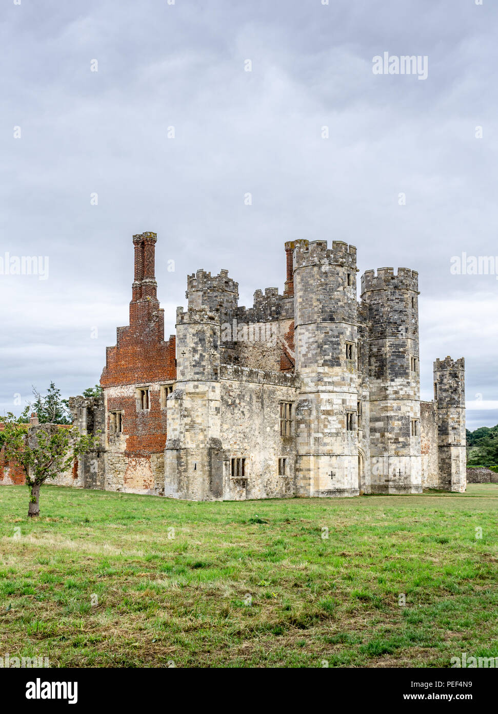 The remains of the medieval Titchfield Abbey surrounded by the Hampshire countryside, English Heritage site, Titchfield, Hampshire, England, UK Stock Photo