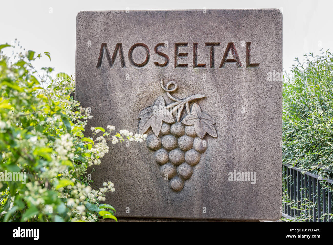 Mosel Valley sign germany Stock Photo
