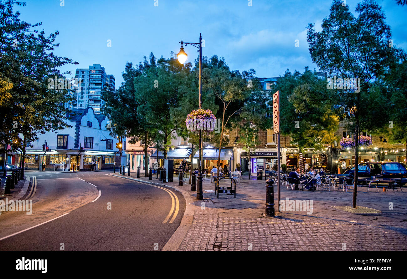 Battersea Square at Night London UK Stock Photo