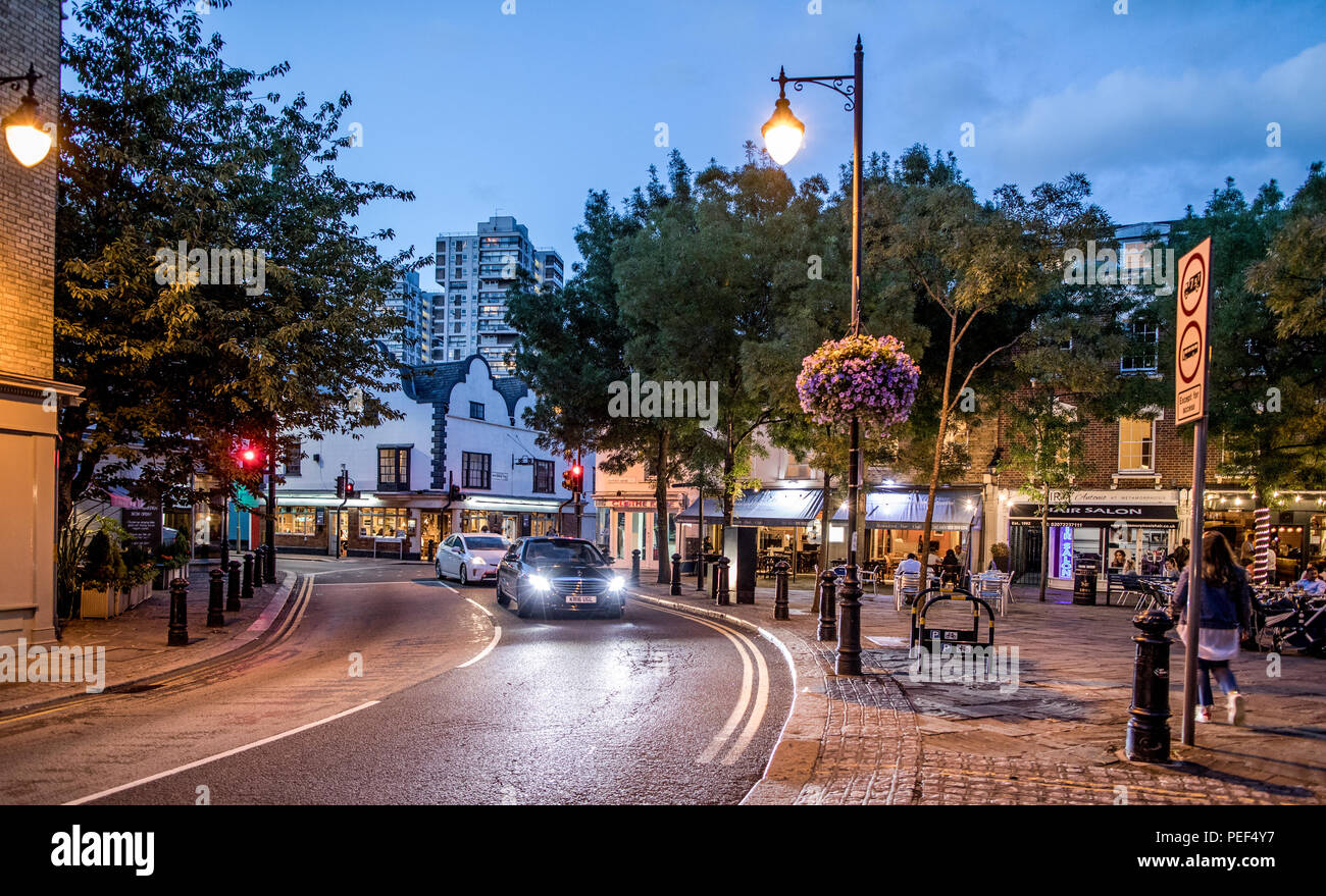 Battersea Square at Night London UK Stock Photo