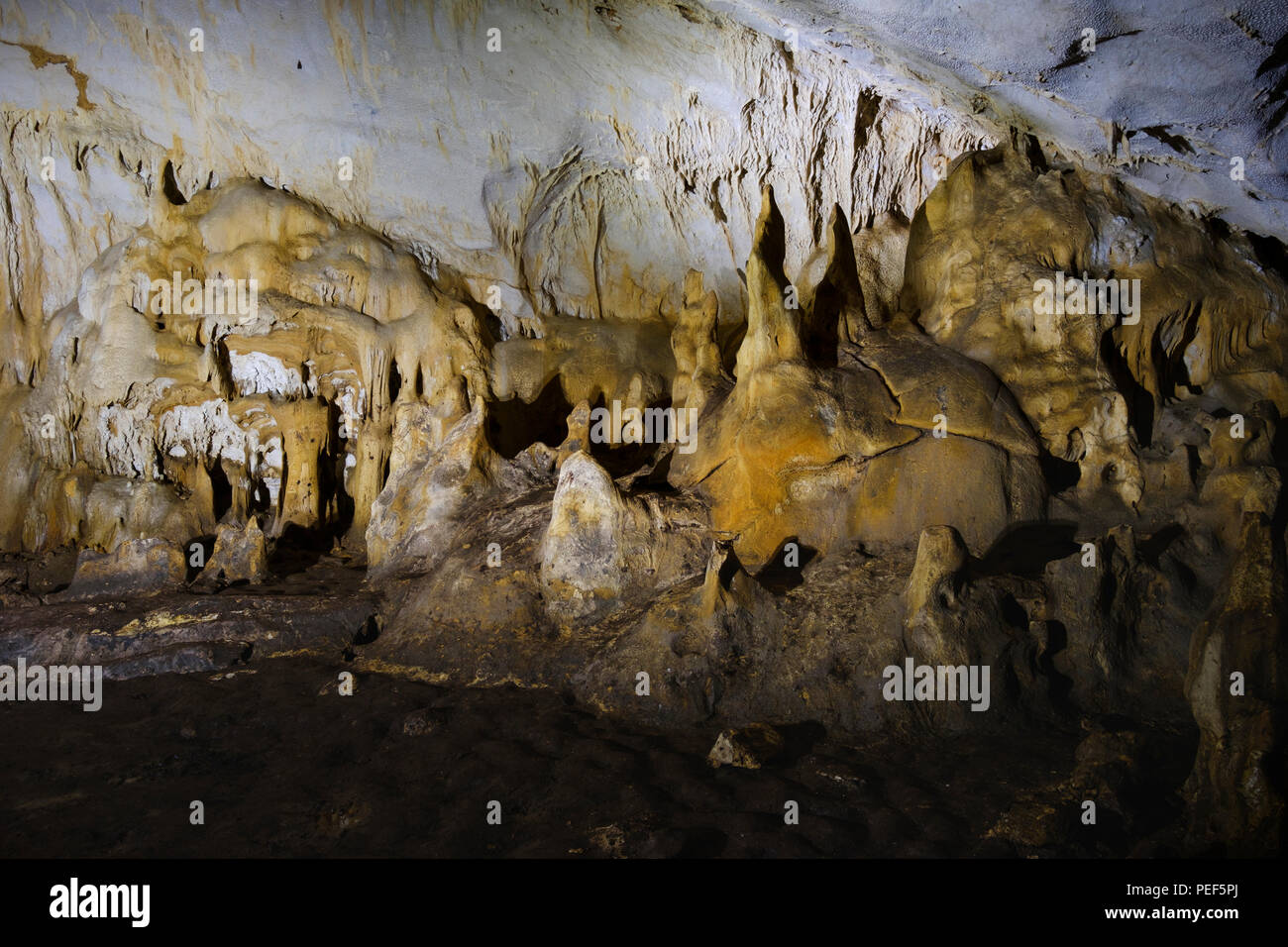 Dripstone cave, cave of Pellumbas, Pëllumbas, Qark Tirana, Albania Stock Photo