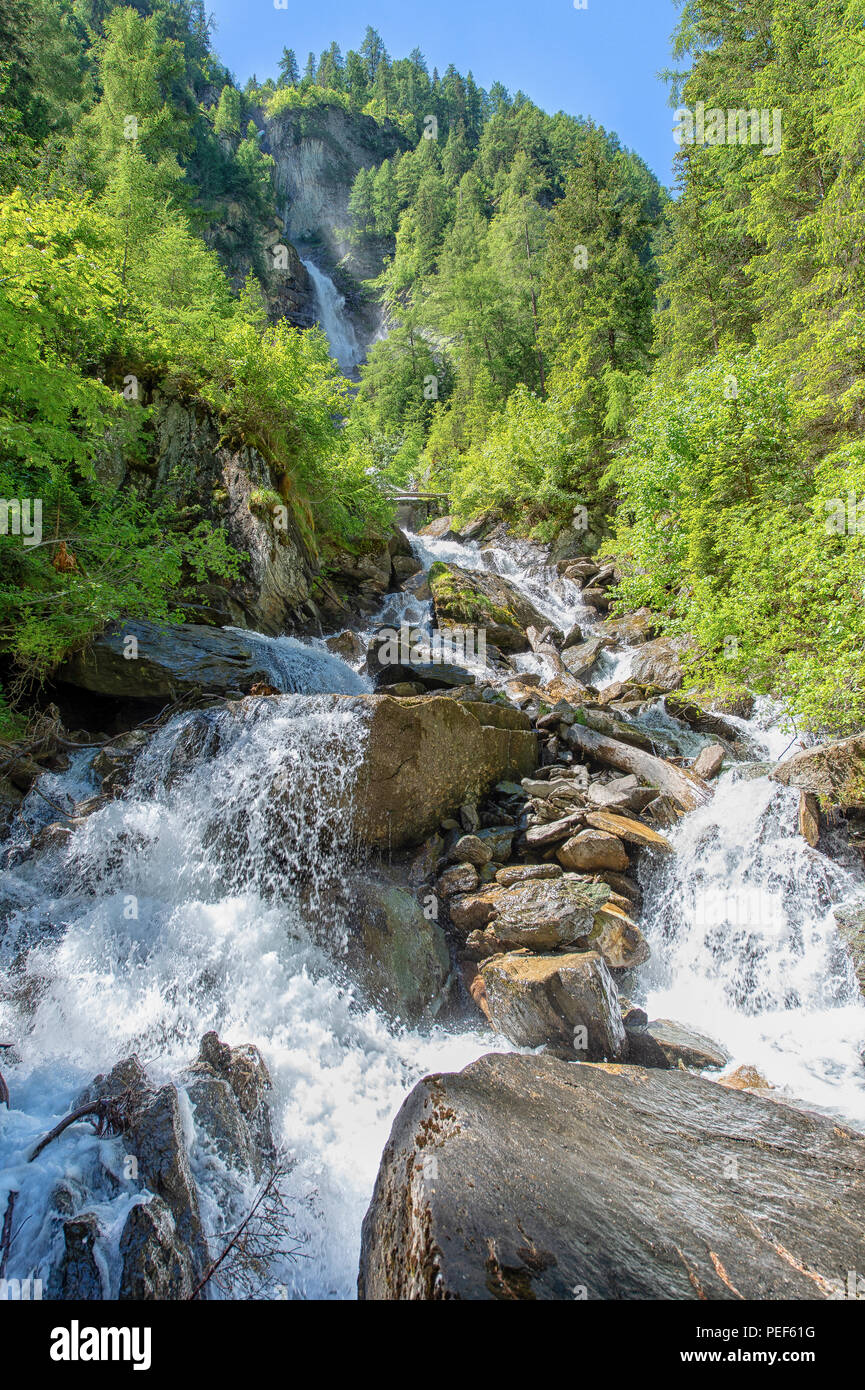 Umballfall mountain stream in the Hohe Tauern National Park, East Tyrol, Austria Stock Photo