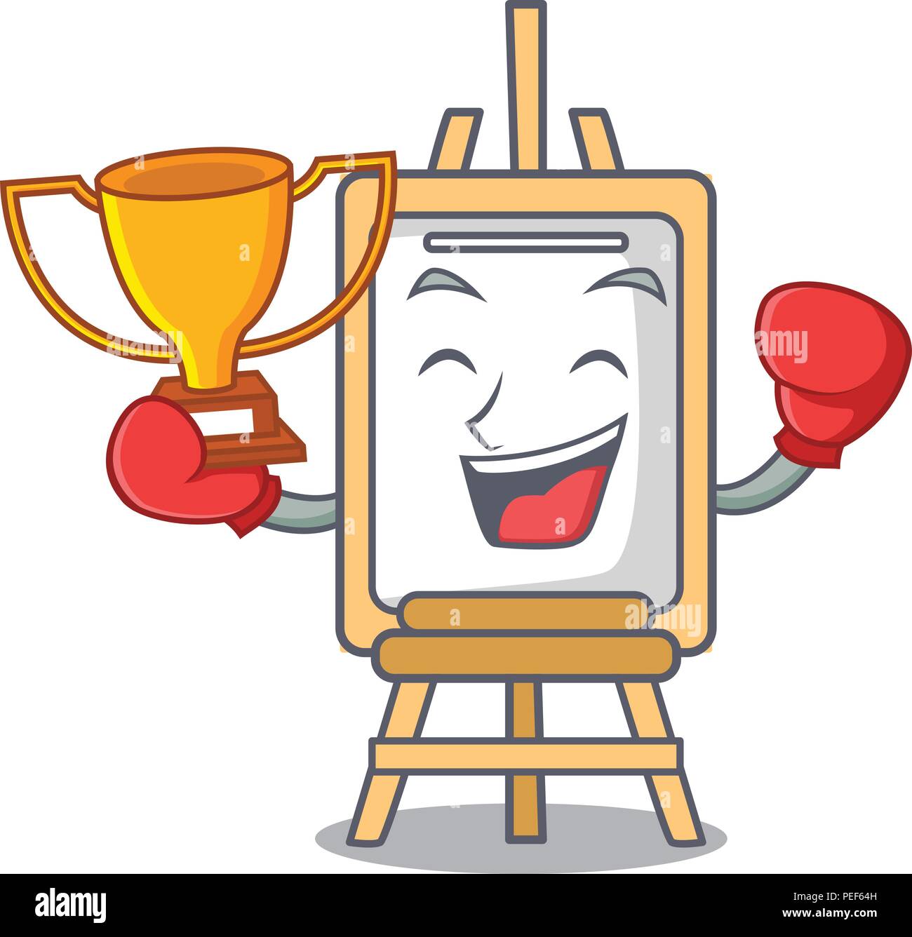 Boxing winner easel mascot cartoon style Stock Vector Image & Art - Alamy