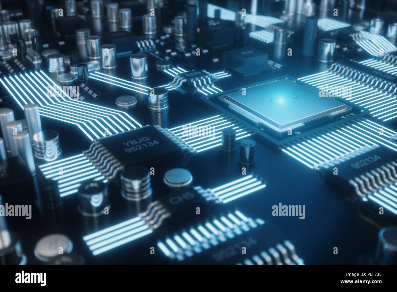 Circuit board. Technology background. Central Computer Processors CPU ...