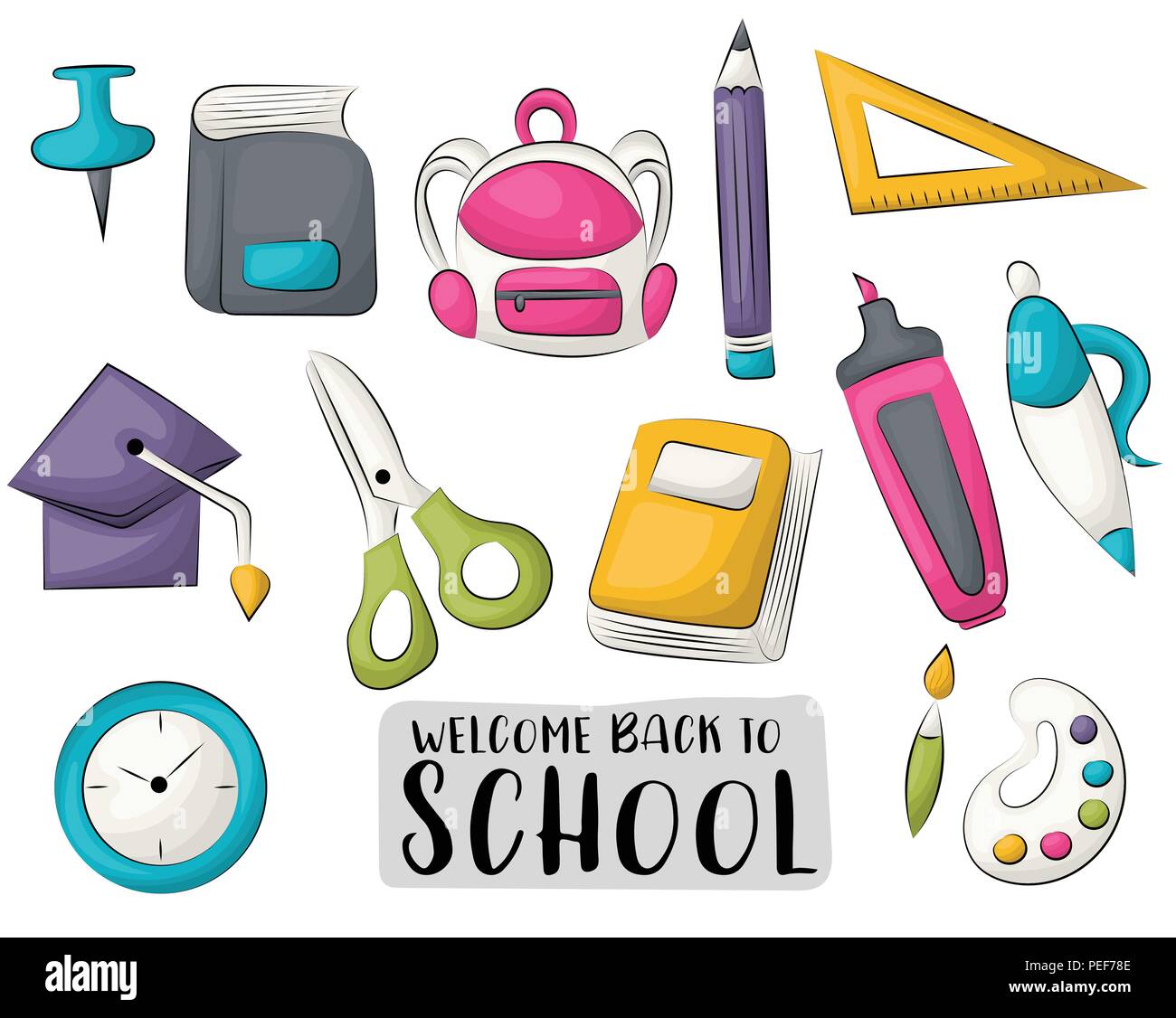 Back To School Icons Set Colorful Hand Drawn Doodle Objects Vector Illustrator Stock Vector Image Art Alamy Back To School Icons Set Colorful Hand Drawn Doodle Objects Vector Illustrator Stock Vector Image Art Alamy