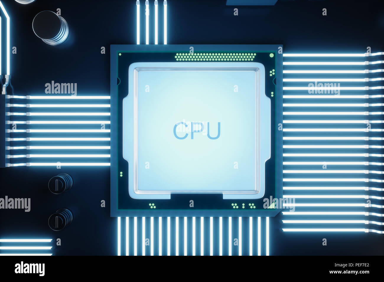Cicruit board, artificial intelligence, ai, neural network concept. Technology background. Tech science background. Integrated communication processor Stock Photo