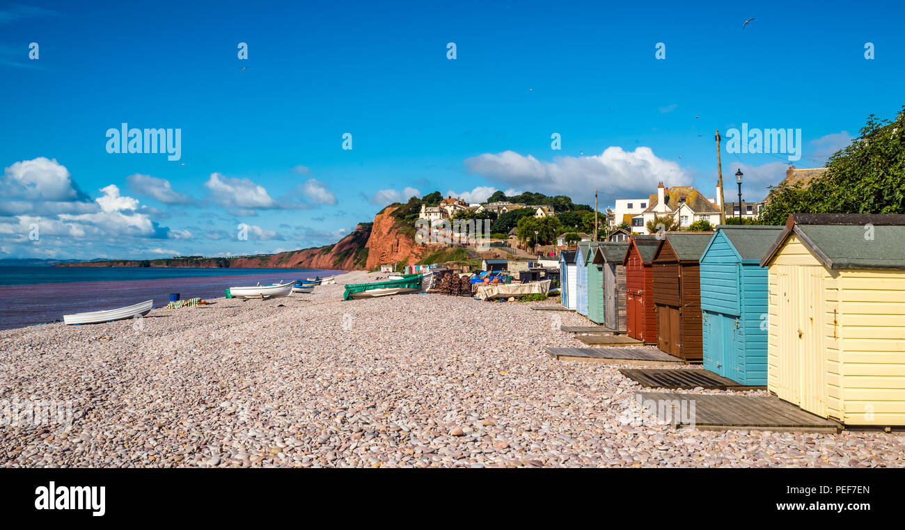Early morning on Budleigh beach before the holiday makers arrive. Stock Photo
