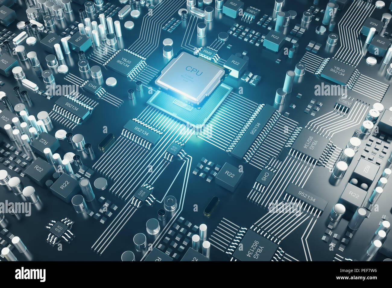 Circuit board. Technology background. Central Computer Processors CPU ...