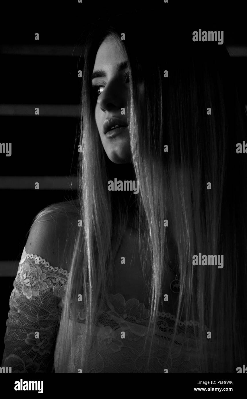 Girl fashion Black and White Stock Photos & Images - Alamy