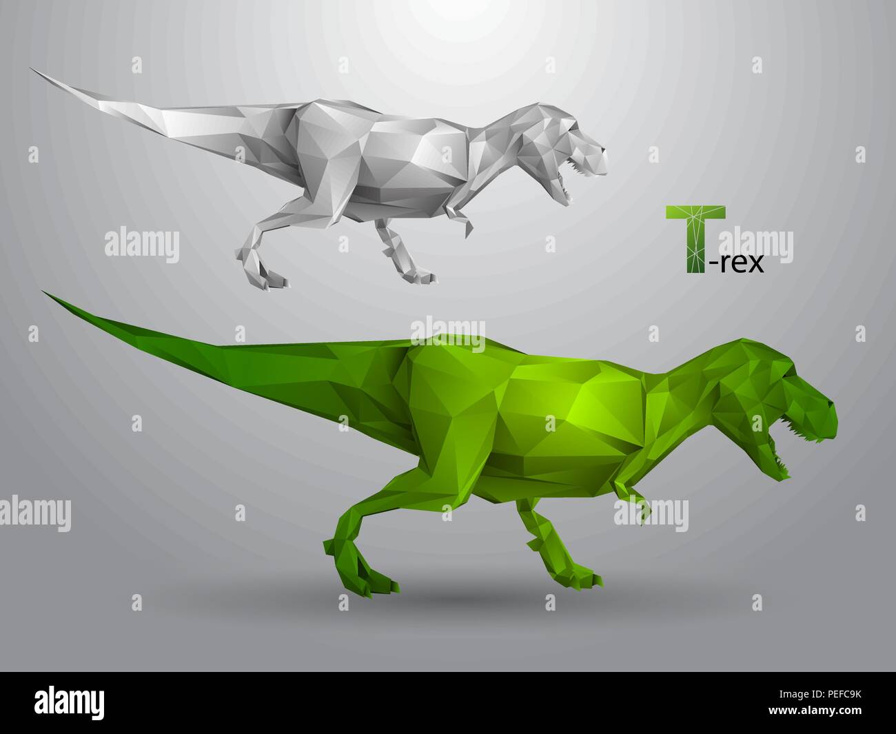T-rex from triangles Stock Vector