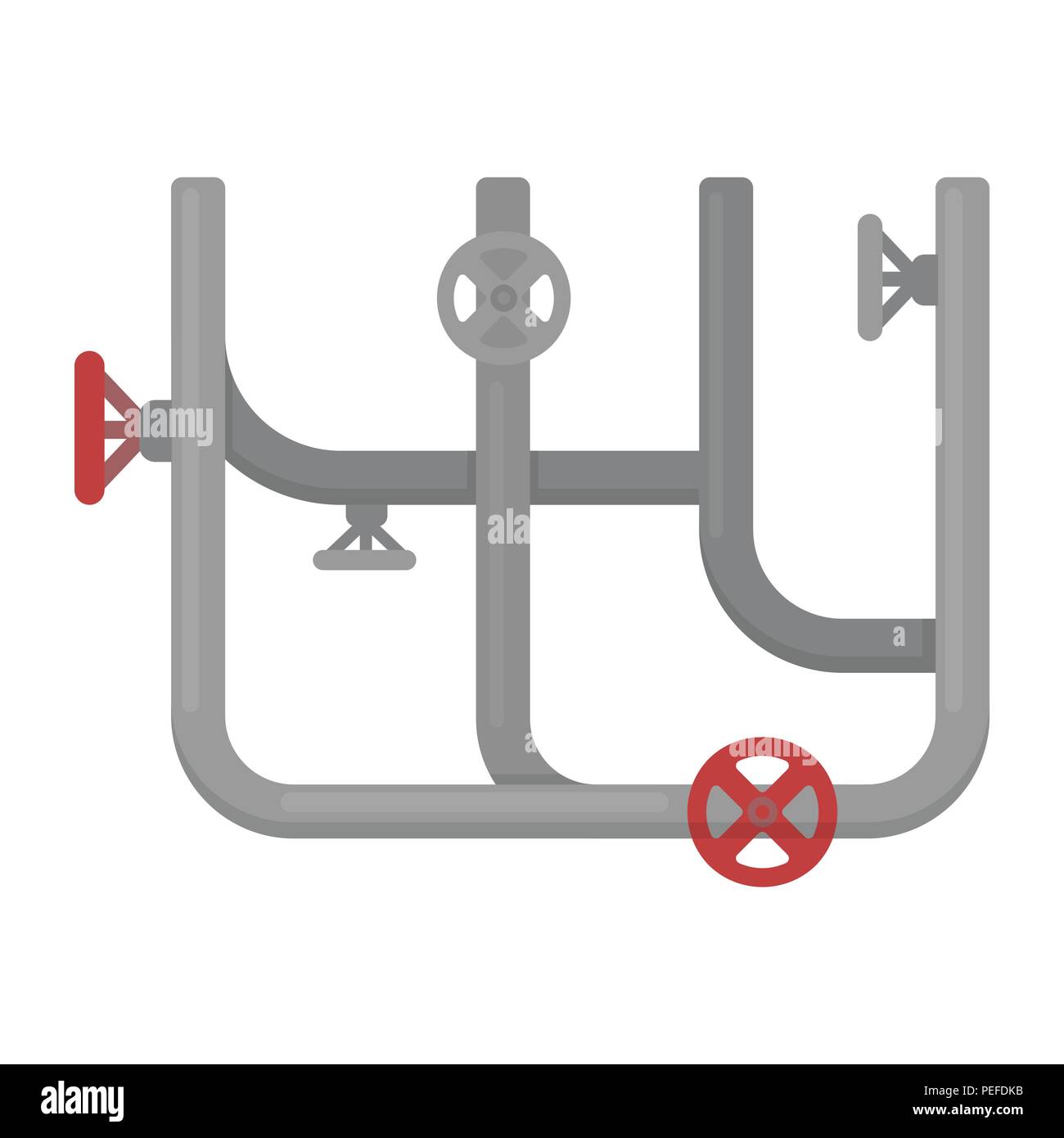 Pipes with valves icon in cartoon style isolated on white background ...